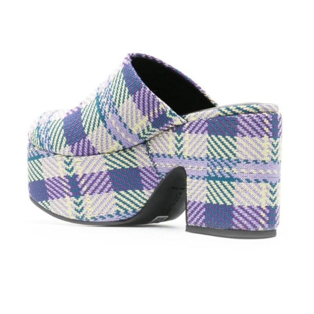 NEW Larroude Miso Purple Plaid Clogs - Picture 5 of 13